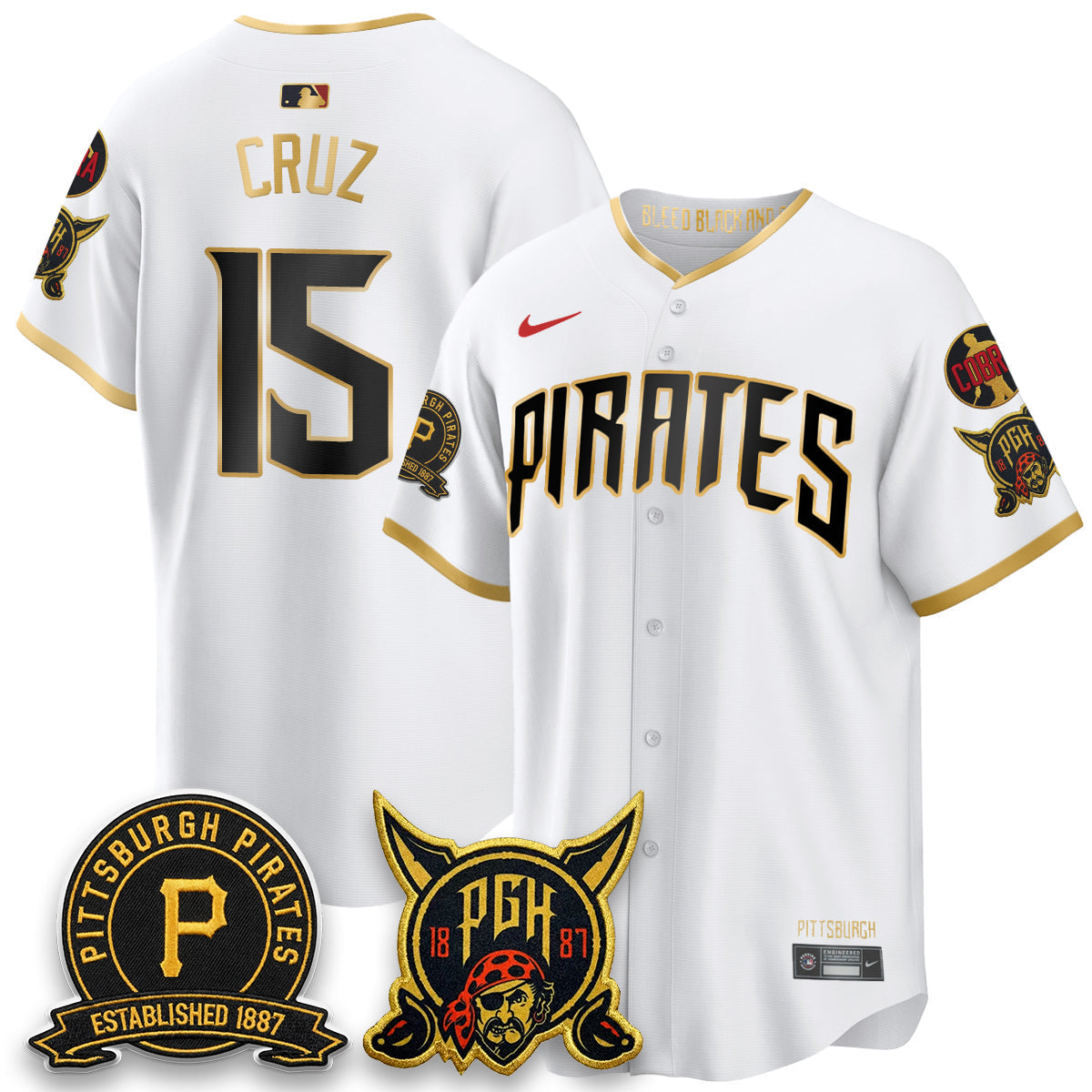 Pittsburgh Pirates Vapor Limited Jersey - Cobra & Est 1887 Patch - Stitched