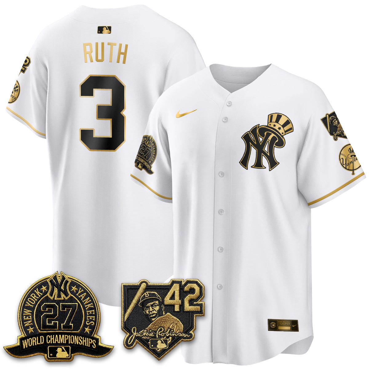 New York Yankees 2026 Jackie Robinson Day Vapor Limited Gold Edition Jersey - Stitched - V2
