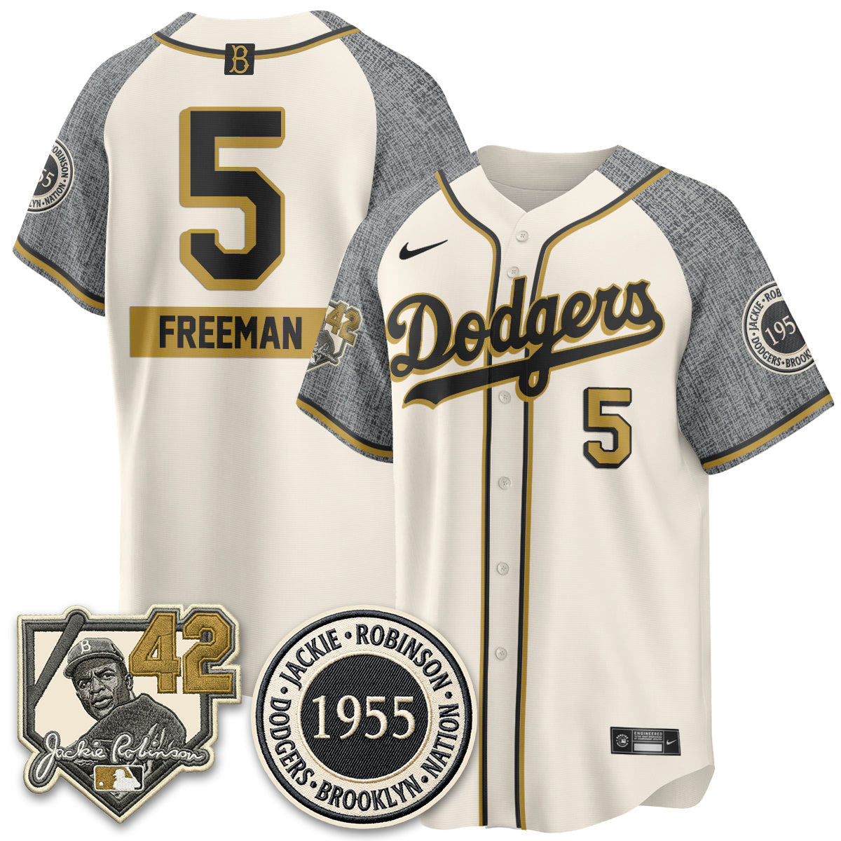 Los Angeles Dodgers 2026 New Era Jackie Robinson Vapor Limited Jersey - Stitched-Cuztomshoes