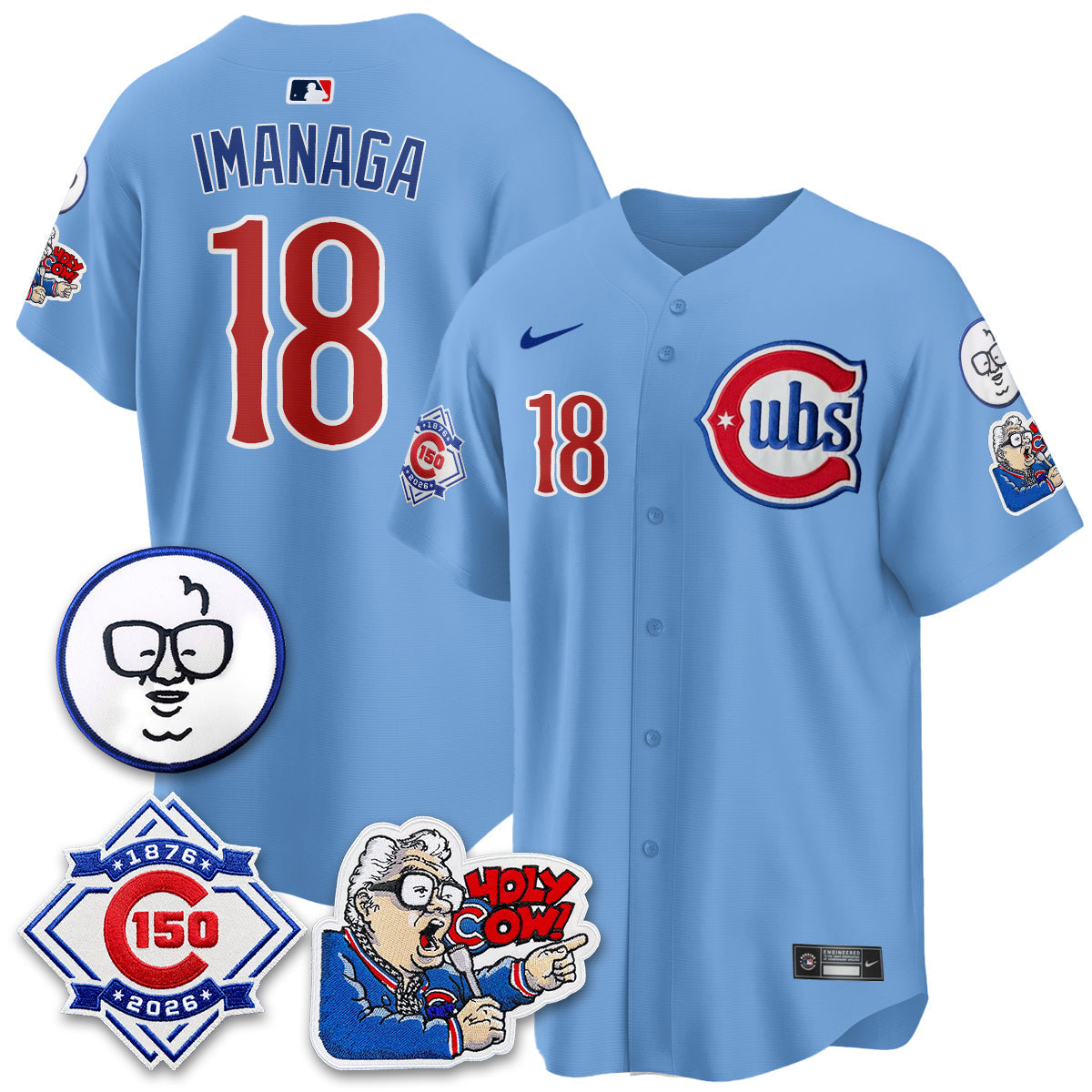 Chicago Cubs 150th Anniversary Harry Caray Holy Cow Vapor Premier Limited Jersey - Stitched V2-Cuztomshoes