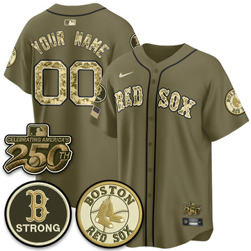 Boston Red Sox 2026 Armed Forces Day Custom Jersey V2 - Stitched