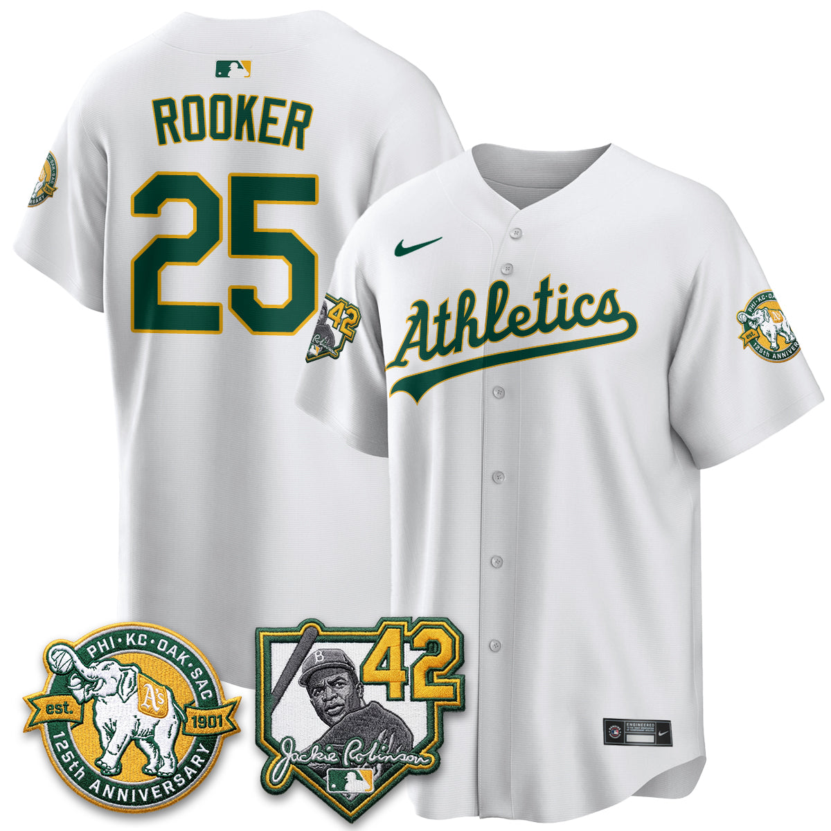 Athletics 2026 Jackie Robinson Day - Celebrating 125 Years Limited Vapor Jersey - Stitched-Cuztomshoes