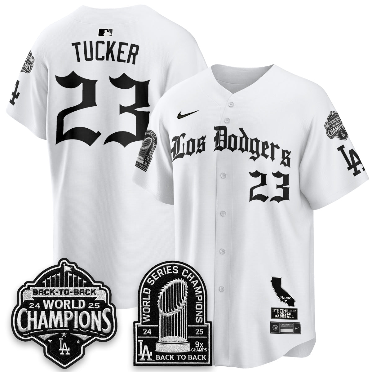 Los Angeles Dodgers World Series Champions Vapor Premier Limited Gothic Edition Jersey - Stitched-Cuztomshoes