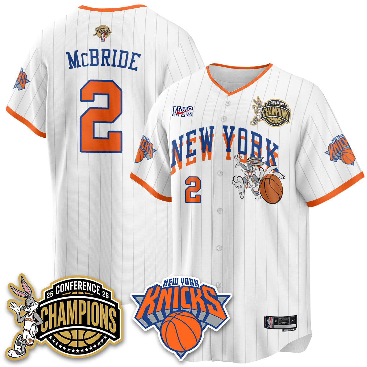 New York Knicks 2026 Basketball Finals x Bunny Vapor Jersey V2- Stitched-Cuztomshoes