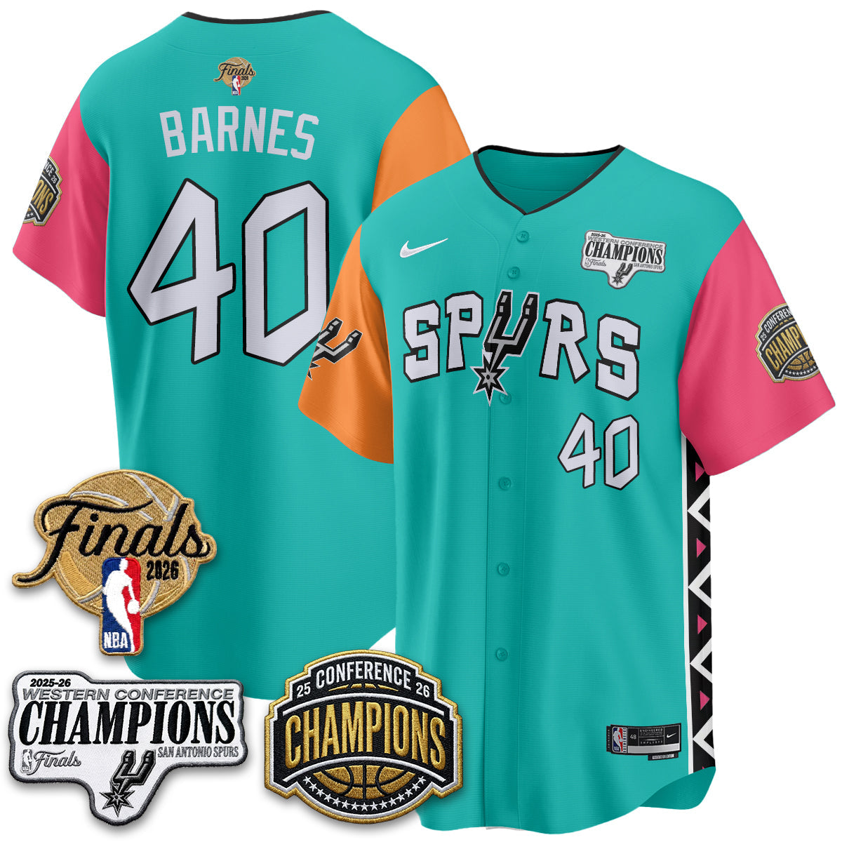 San Antonio Spurs 2026 Basketball Finals Vapor Jersey - Stitched