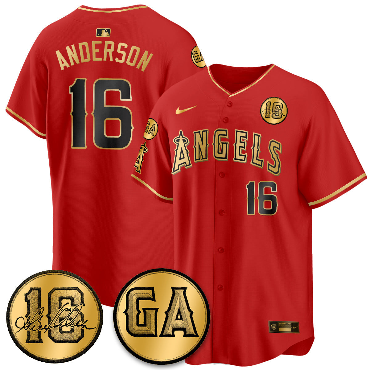 Los Angeles Angels Garret Anderson Tribute Patch Vapor Jersey - Stitched V2-Cuztomshoes