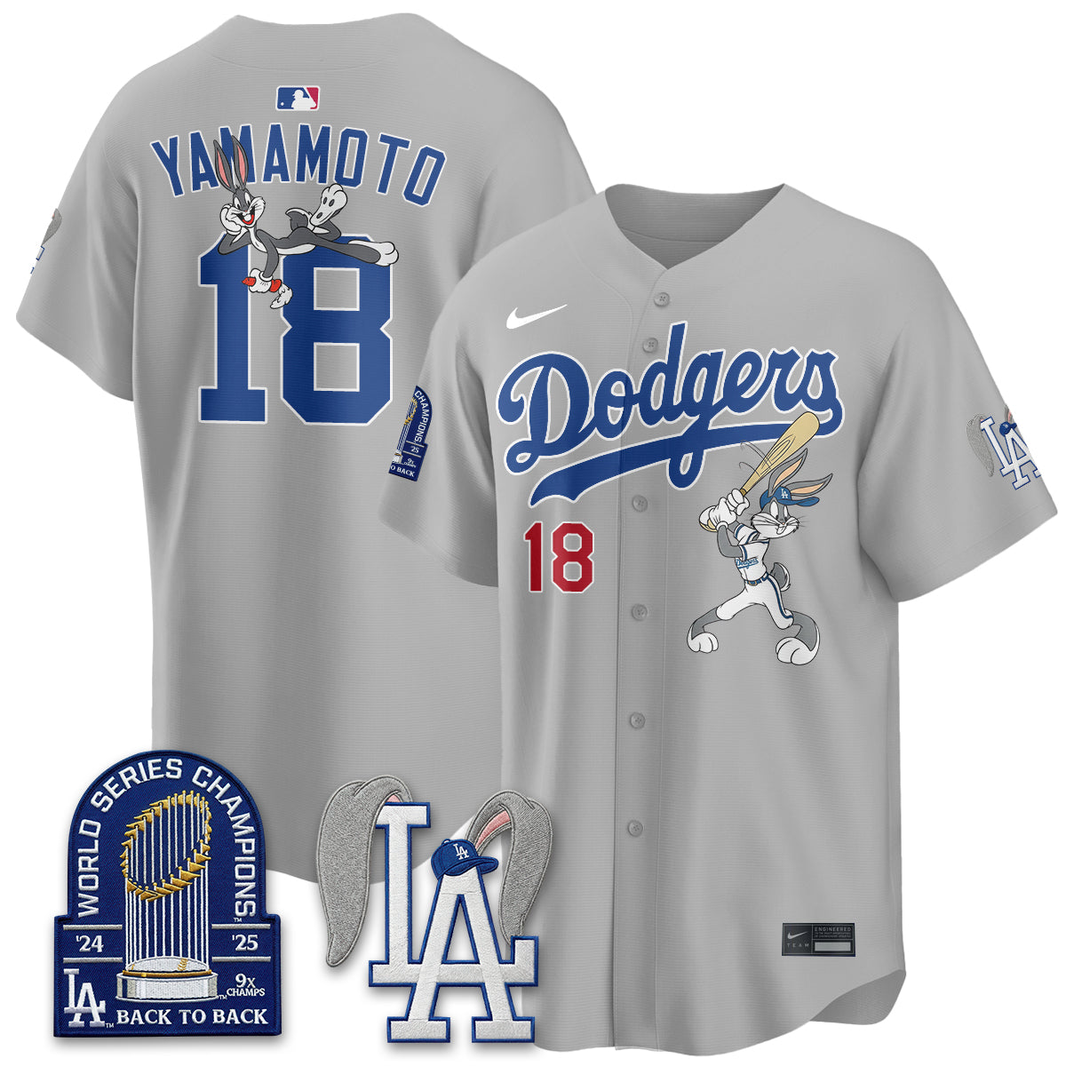 Los Angeles Dodgers Bunny Edition Vapor Jersey - Stitched-Cuztomshoes