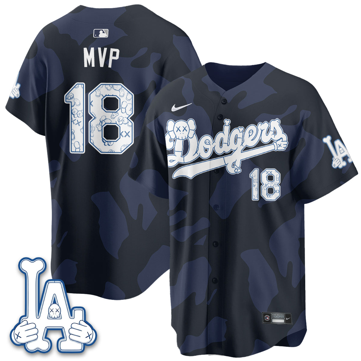 Los Angeles Dodgers x KAWS Edition Vapor Jersey V2- Stitched-Cuztomshoes