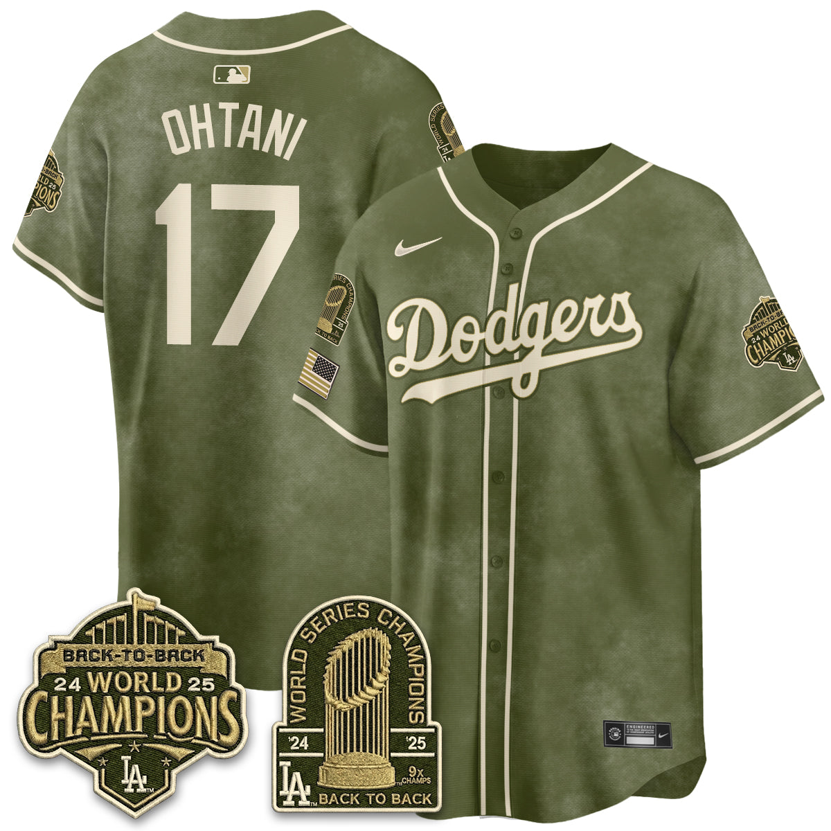 Los Angeles Dodgers New Era Olive 2026 Armed Forces Day Jersey -Stitched