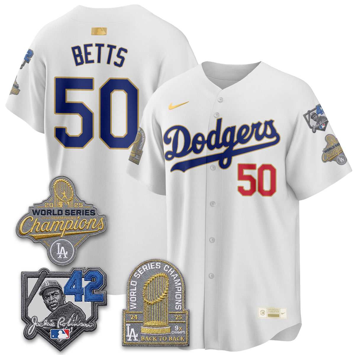 Los Angeles Dodgers 2026 Jackie Robinson New Era Vapor Limited Jersey - Stitched-Cuztomshoes
