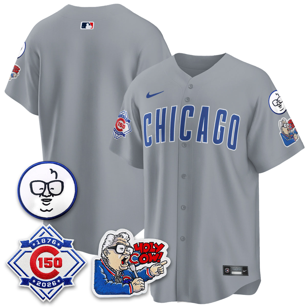 Chicago Cubs 150th Anniversary Harry Caray Holy Cow Vapor Premier Limited Jersey - Stitched V2-Cuztomshoes