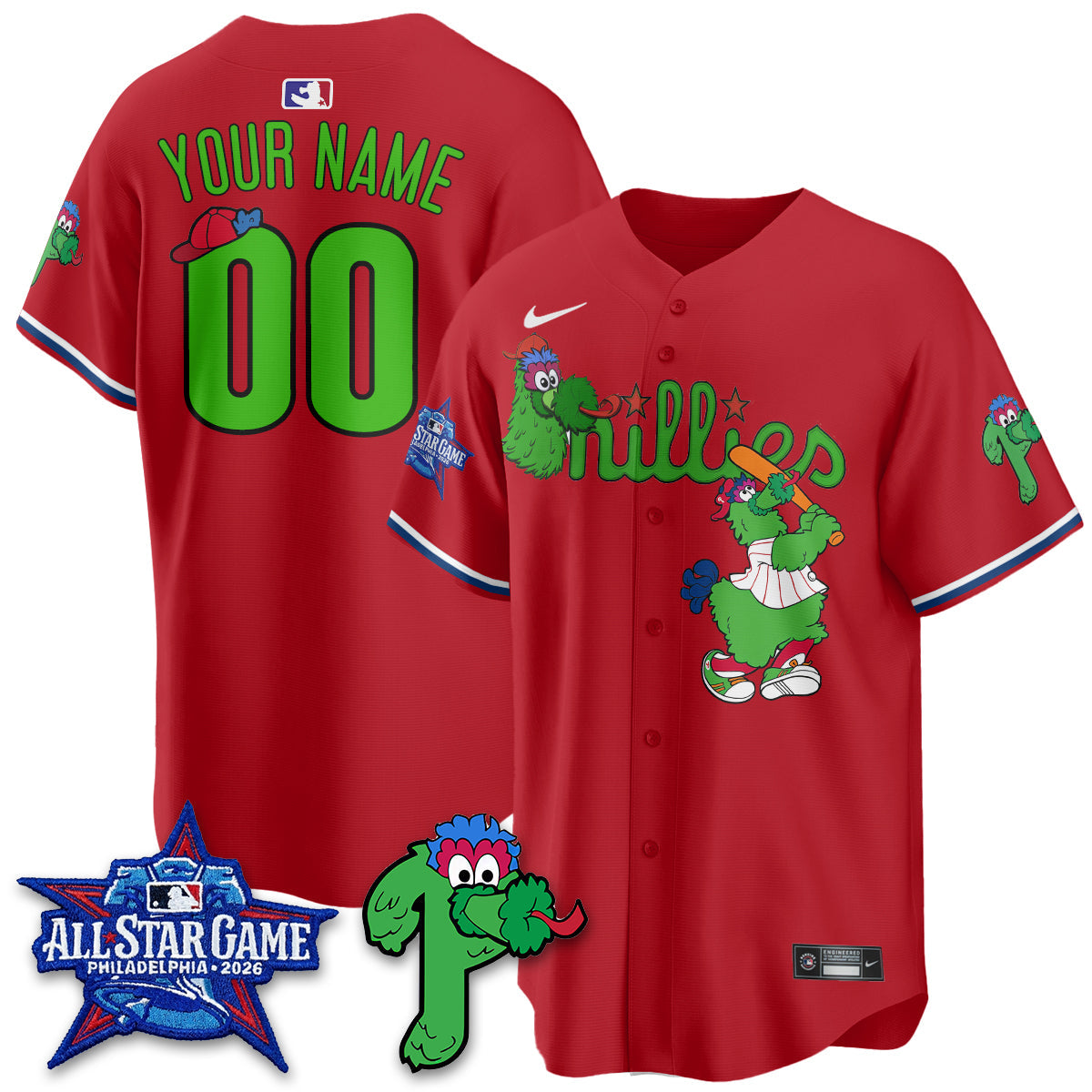 Philadelphia Phillies Phanatic Vapor Limited Custom Jersey - Stitched