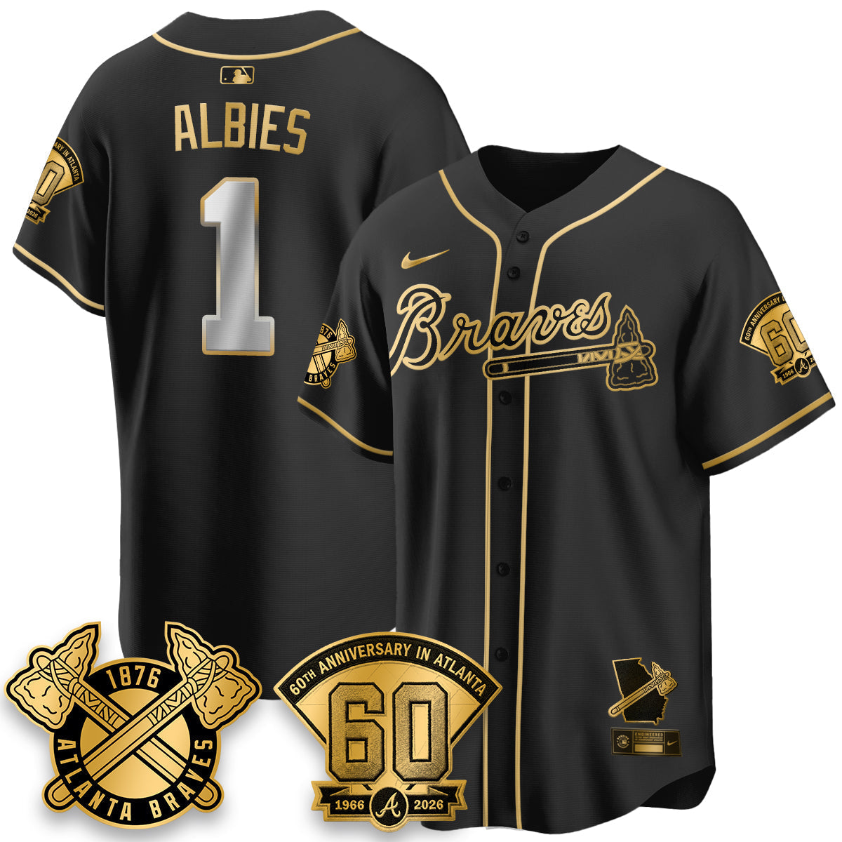 Atlanta Braves 60th Anniversary Special Edition Vapor Limited Jersey - Stitched-Cuztomshoes