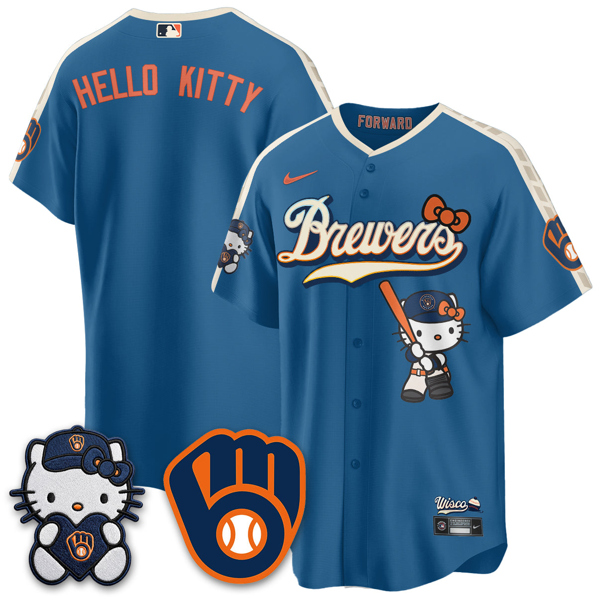 Milwaukee Brewers Meow KT Night Vapor Limited Jersey - Stitched-Cuztomshoes