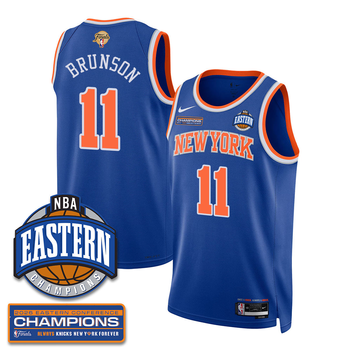 New York Knicks 2026 Basketball Eastern Conference Champions Vapor Jersey - Stitched-Cuztomshoes