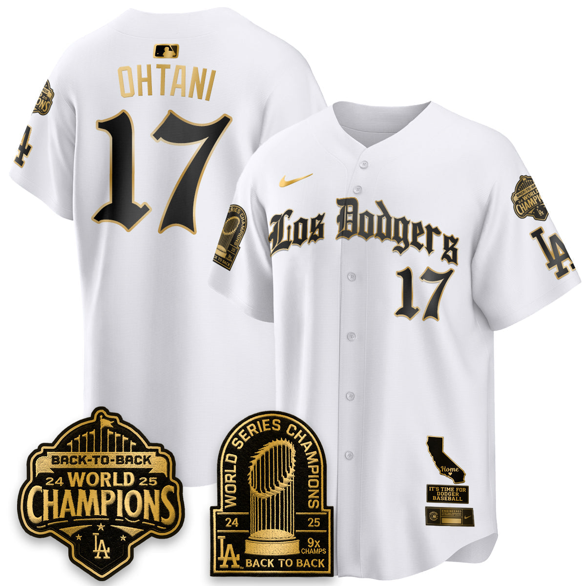 Los Angeles Dodgers World Series Champions Vapor Premier Limited Gothic Edition Jersey - Stitched-Cuztomshoes