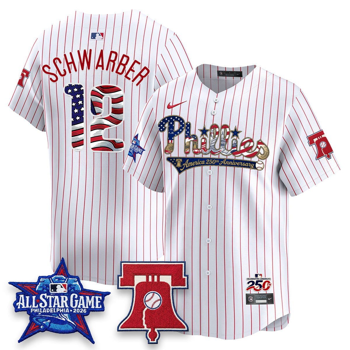 Philadelphia Phillies 2026 Independence Day USA Vapor Limited Jersey - Stitched-Cuztomshoes