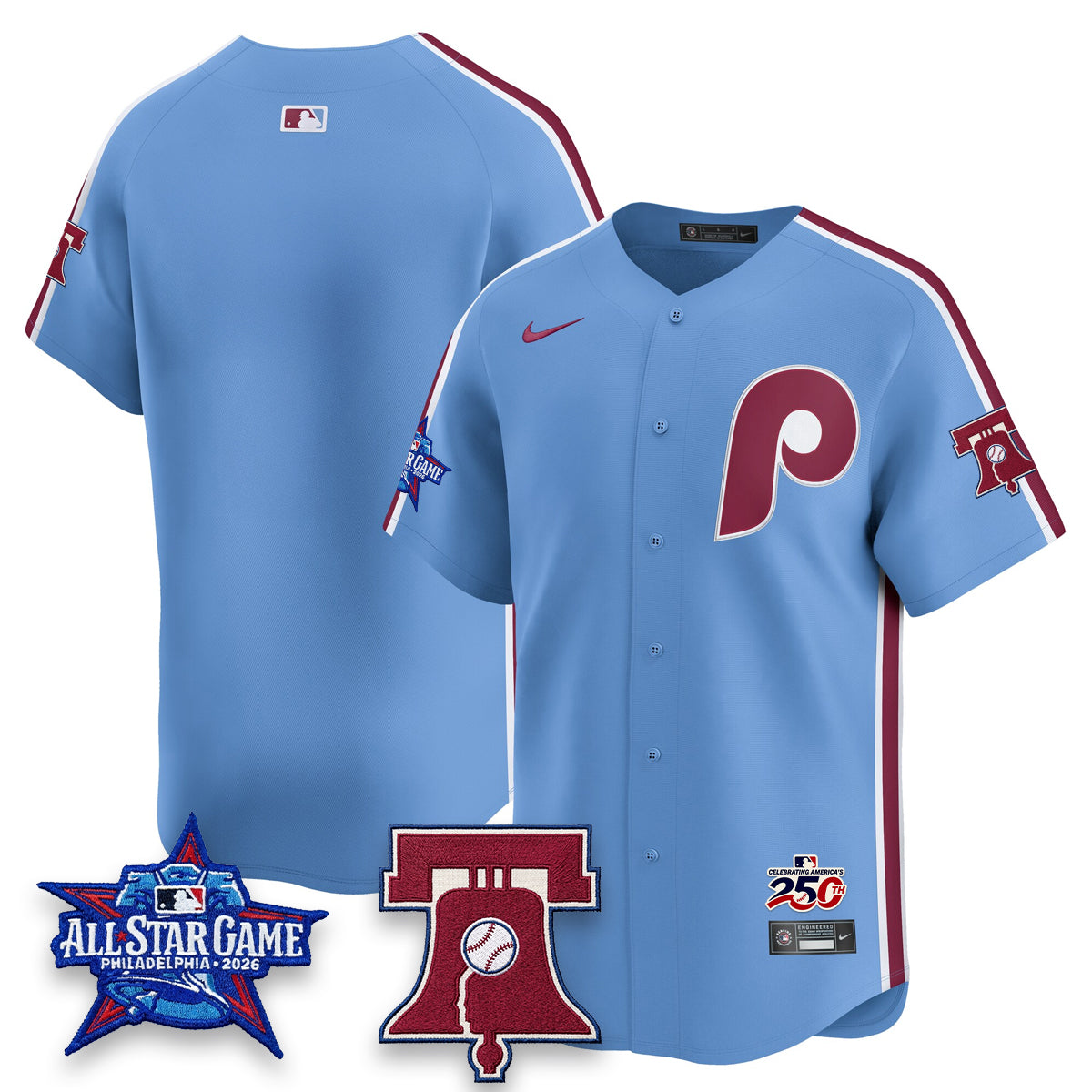 Philadelphia Phillies 2026 Independence Day USA Vapor Limited Jersey - Stitched-Cuztomshoes