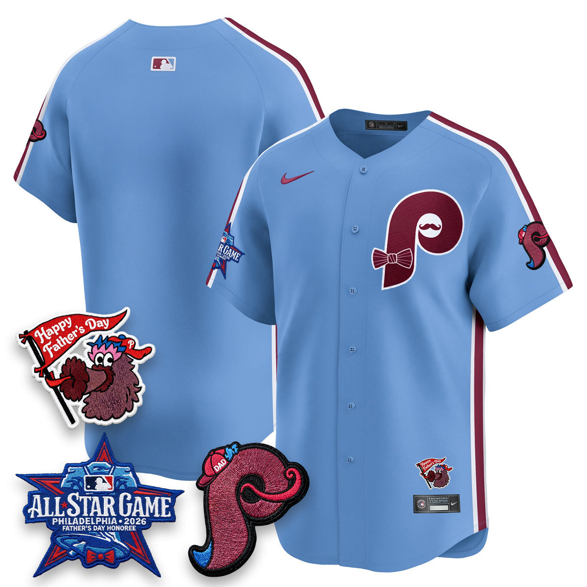 Philadelphia Phillies Happy Father's Day Vapor Jersey - Stitched