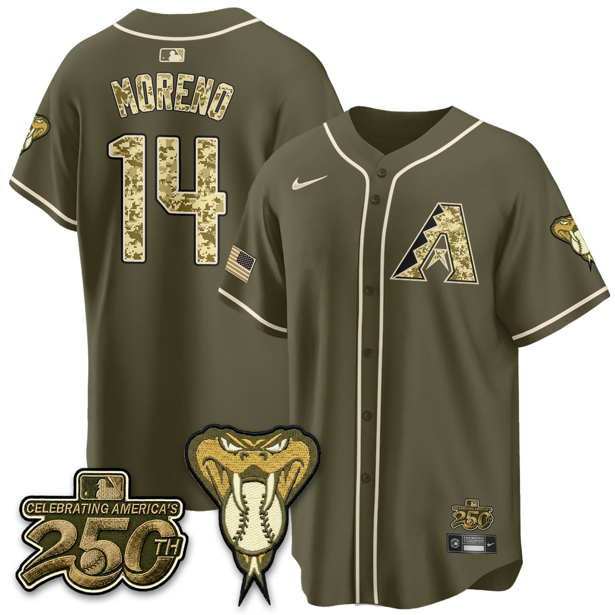 Arizona Diamonbacks Salute to Service 2026 Vapor Premier Limited Jersey - Stitched-Cuztomshoes