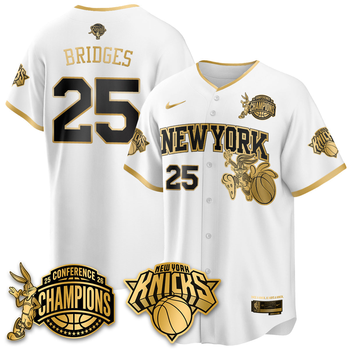 New York Knicks 2026 Basketball Finals x Bunny Vapor Jersey V2- Stitched-Cuztomshoes