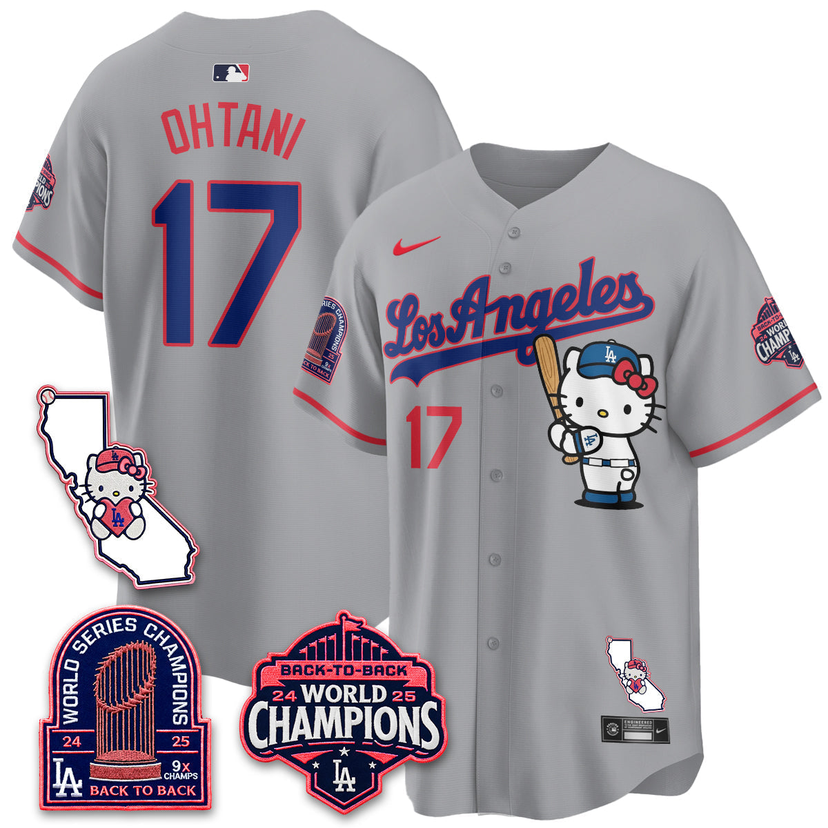 Los Angeles Dodgers x Meow KT 2026 Vapor Jersey - Stitched - V4-Cuztomshoes