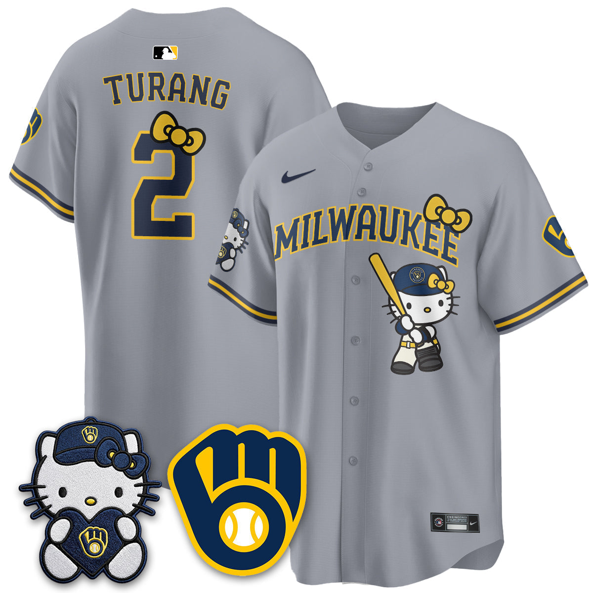 Milwaukee Brewers Meow KT Night Vapor Limited Jersey - Stitched-Cuztomshoes