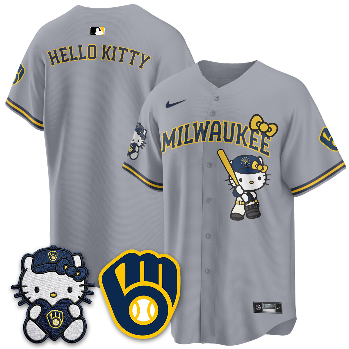 Milwaukee Brewers Meow KT Night Vapor Limited Jersey - Stitched-Cuztomshoes