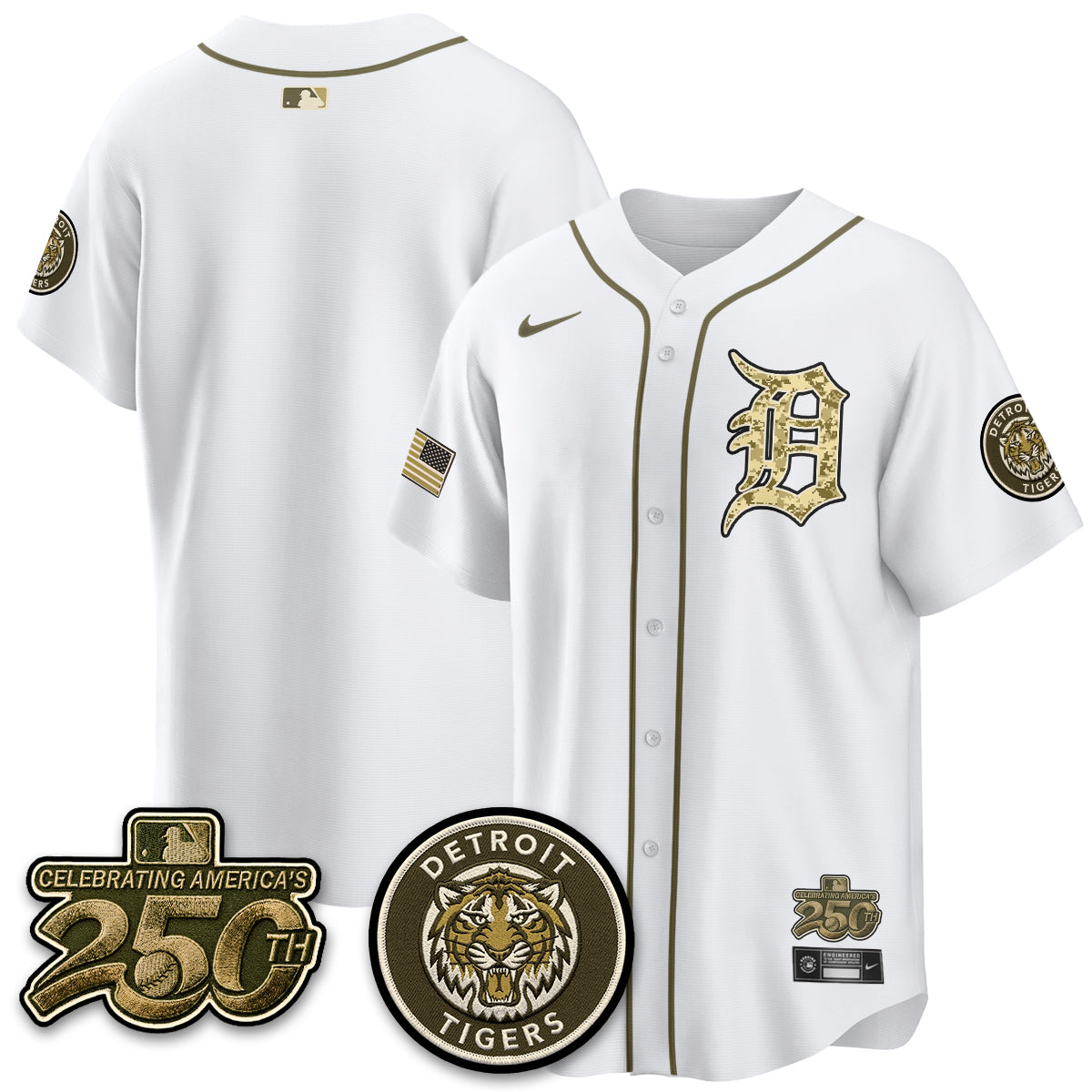 Detroit Tigers 2026 Armed Forces Day Jersey - Stitched