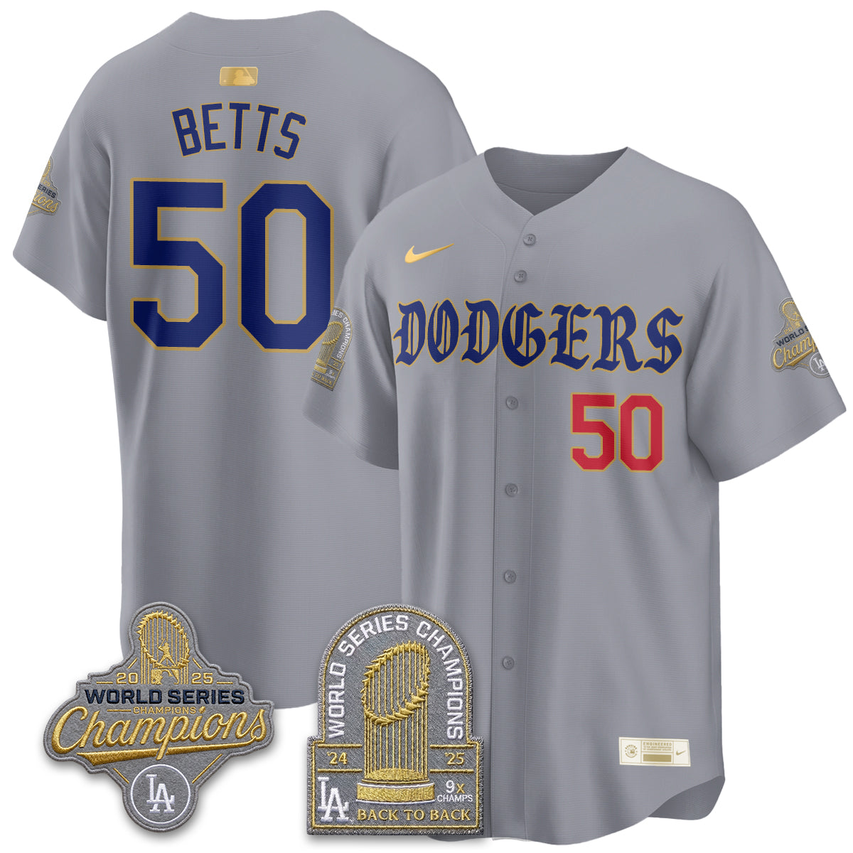 Los Angeles Dodgers Vapor Limited Jersey - Back to Back 9x Champs - Stitched-Cuztomshoes