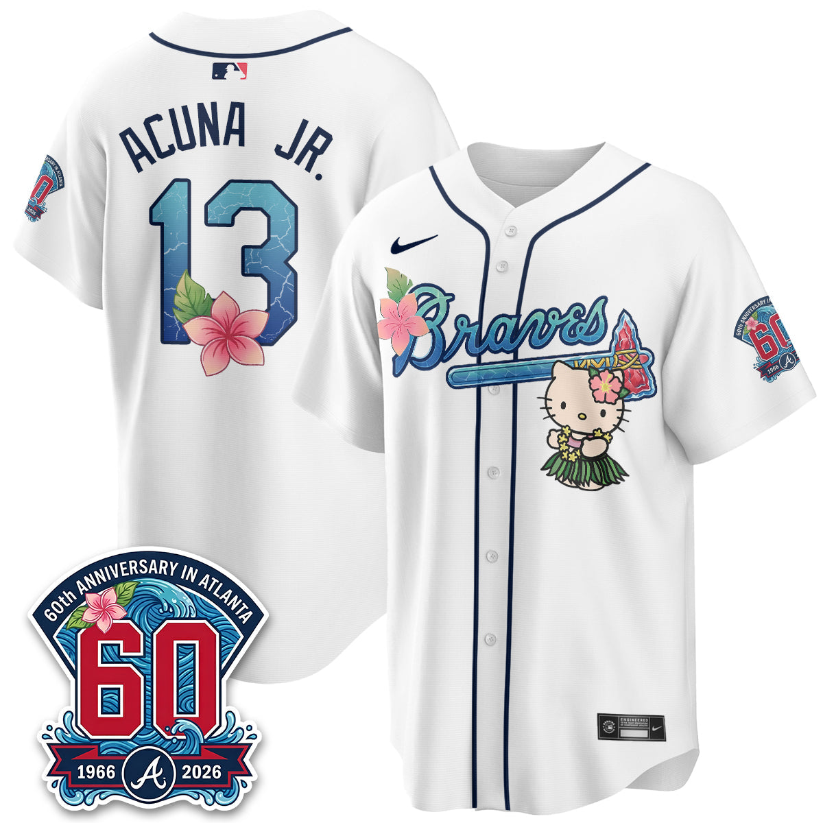 Atlanta Braves x Meow Aloha Spirit Vapor Jersey - Stitched-Cuztomshoes