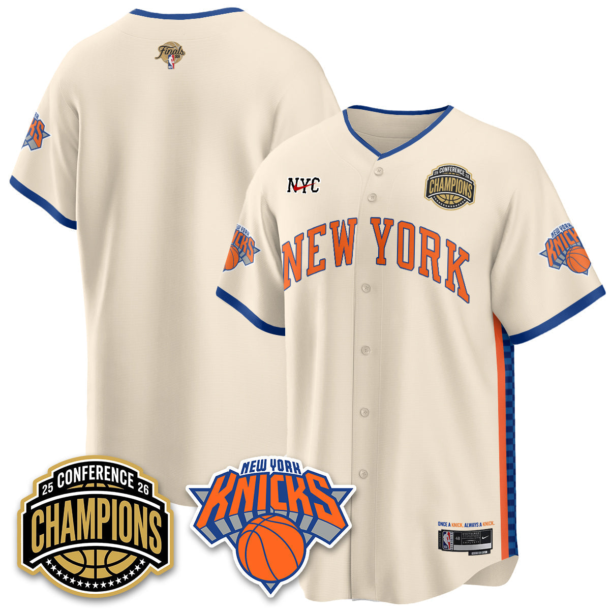 New York Knicks 2026 Basketball Finals Vapor City Edition Jersey V2- Stitched-Cuztomshoes