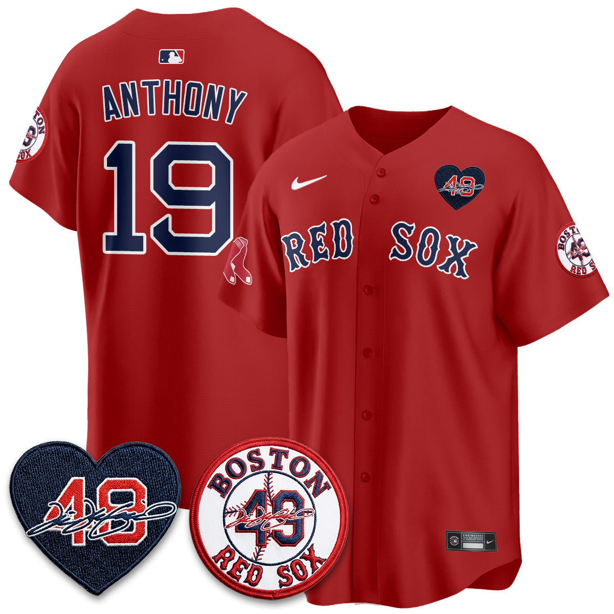 Boston Red Sox Tim Wakefield Memorial Patch Vaper Premier Limited Jersey - Stitched
