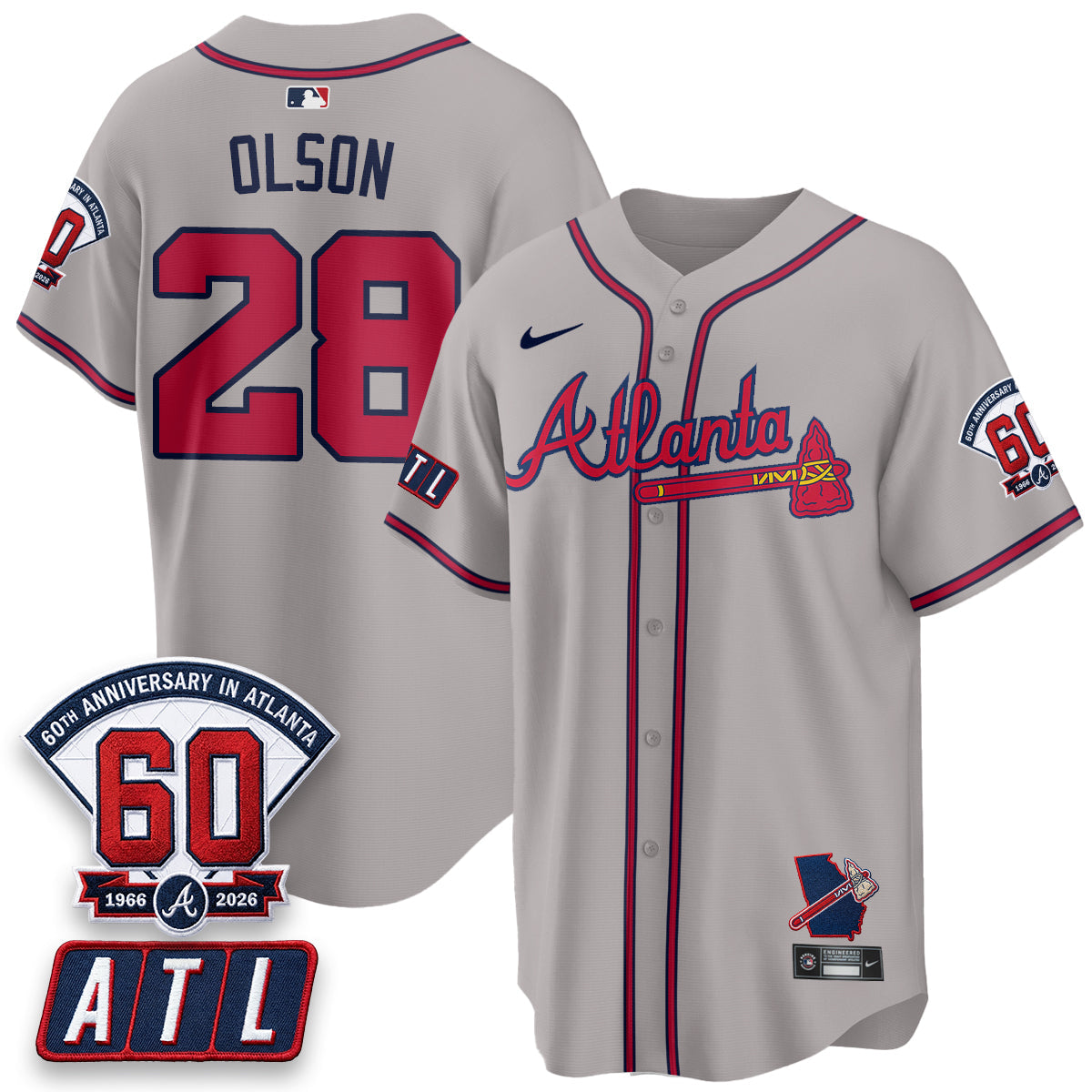 Atlanta Braves 2026 60th Anniversary Vapor Limited Jersey - Stitched