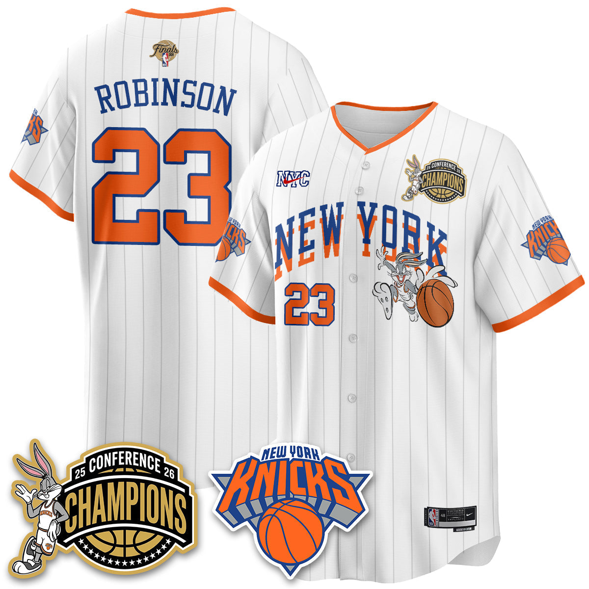 New York Knicks 2026 Basketball Finals x Bunny Vapor Jersey V2- Stitched-Cuztomshoes
