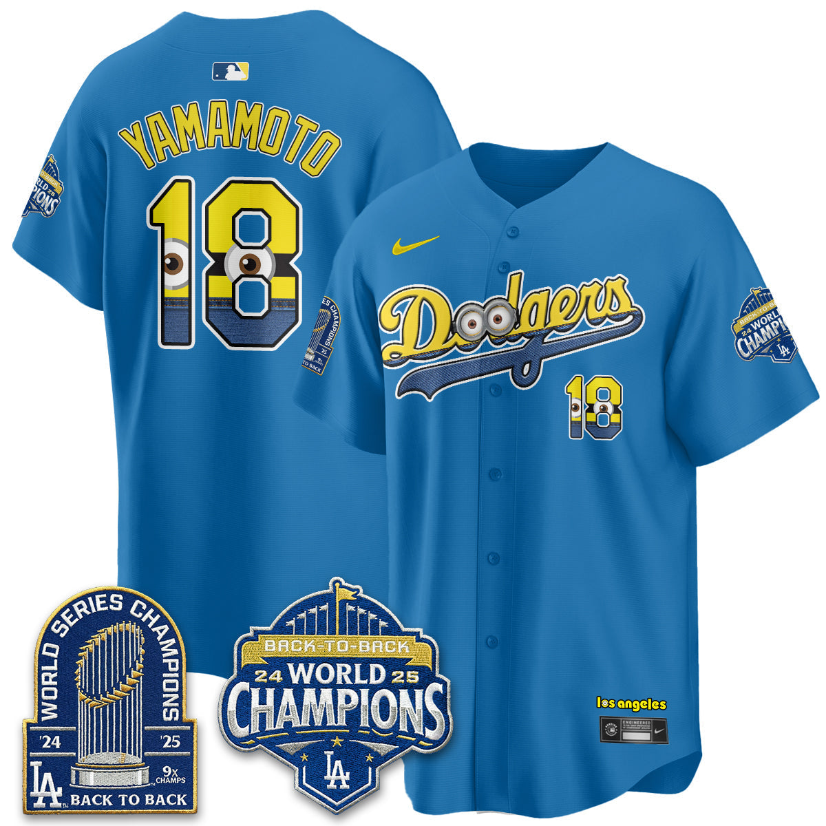 Los Angeles Dodgers x Yellow Capsules Vapor Jersey - Stitched-Cuztomshoes