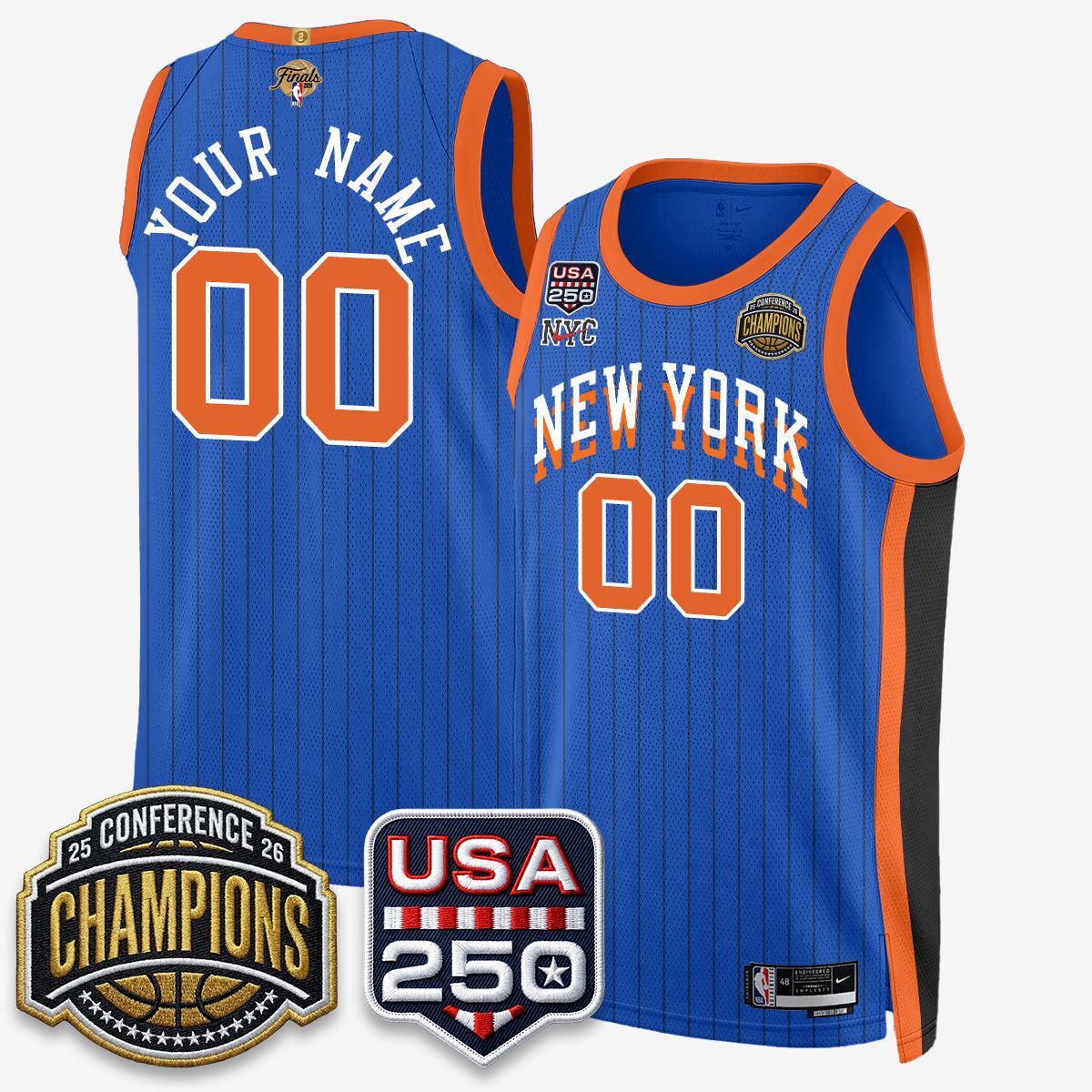 New York Knicks 2026 Basketball Eastern Conference Champions City Edition Custom Jersey V2- Stitched-Cuztomshoes