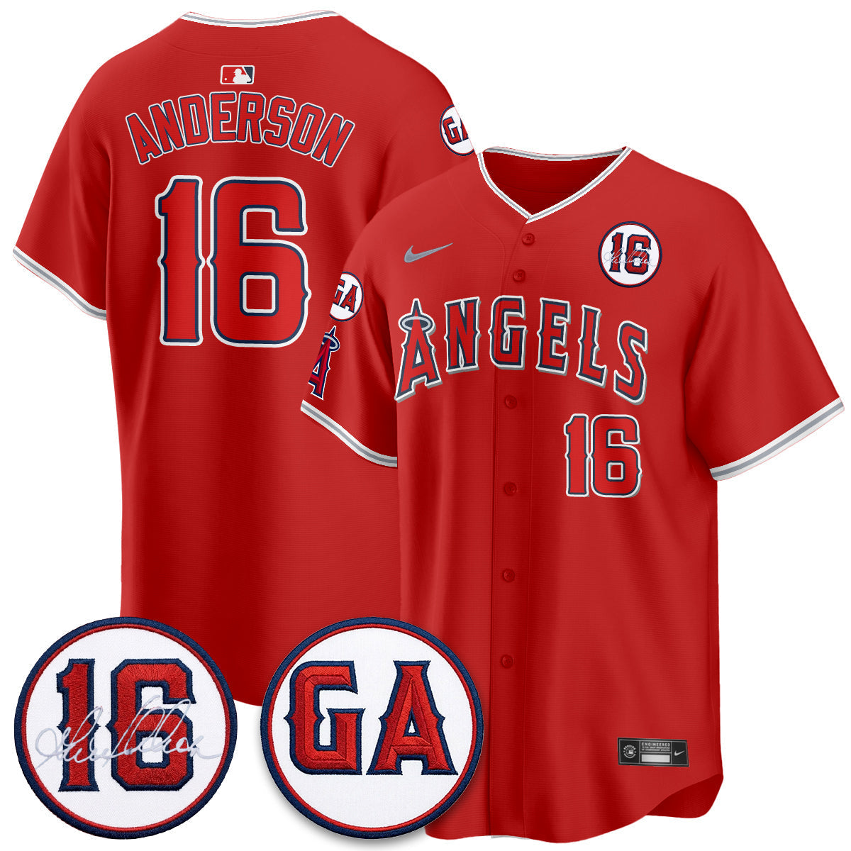 Los Angeles Angels Garret Anderson Tribute Patch Vapor Premier Limited Jersey - Stitched-Cuztomshoes