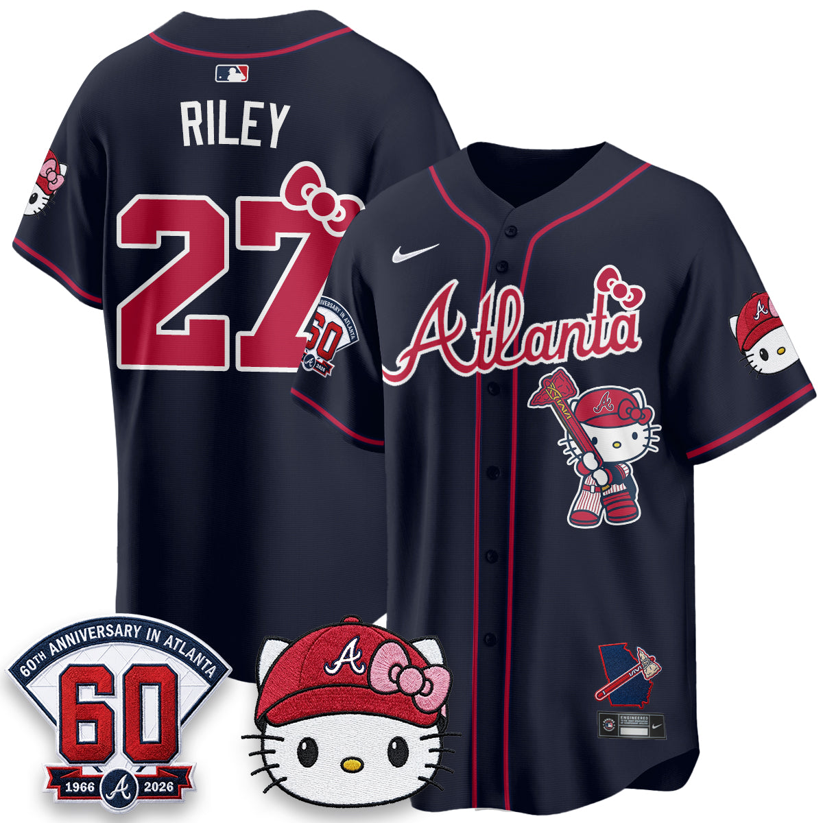 Atlanta Braves x Meow KT 2026 Vapor Limited Jersey - Stitched-Cuztomshoes