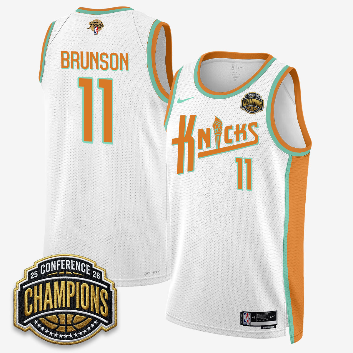 New York Knicks 2026 Eastern Conference Champions Special Edition Jersey V2- Stitched-Cuztomshoes