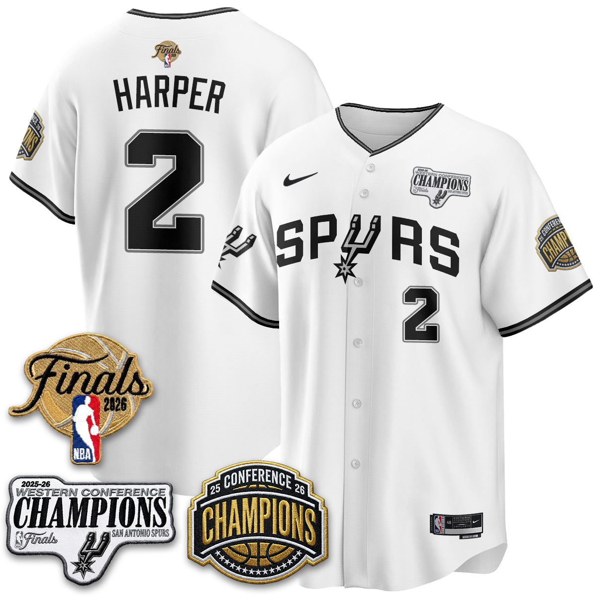 San Antonio Spurs 2026 Basketball Finals Vapor Jersey - Stitched