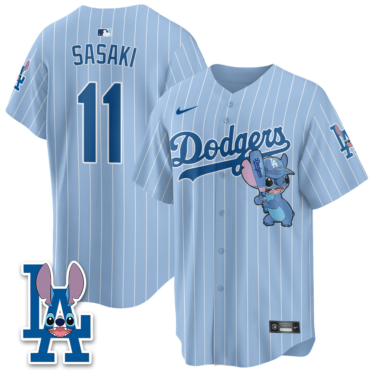 Los Angeles Dodgers x Blue Alien Edition Vapor Jersey - Stitched-Cuztomshoes