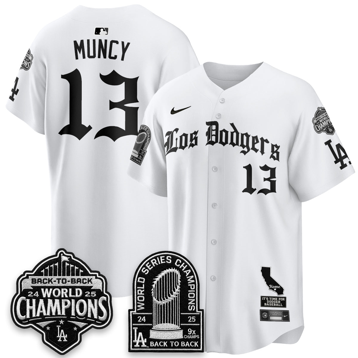 Los Angeles Dodgers World Series Champions Vapor Premier Limited Gothic Edition Jersey - Stitched-Cuztomshoes