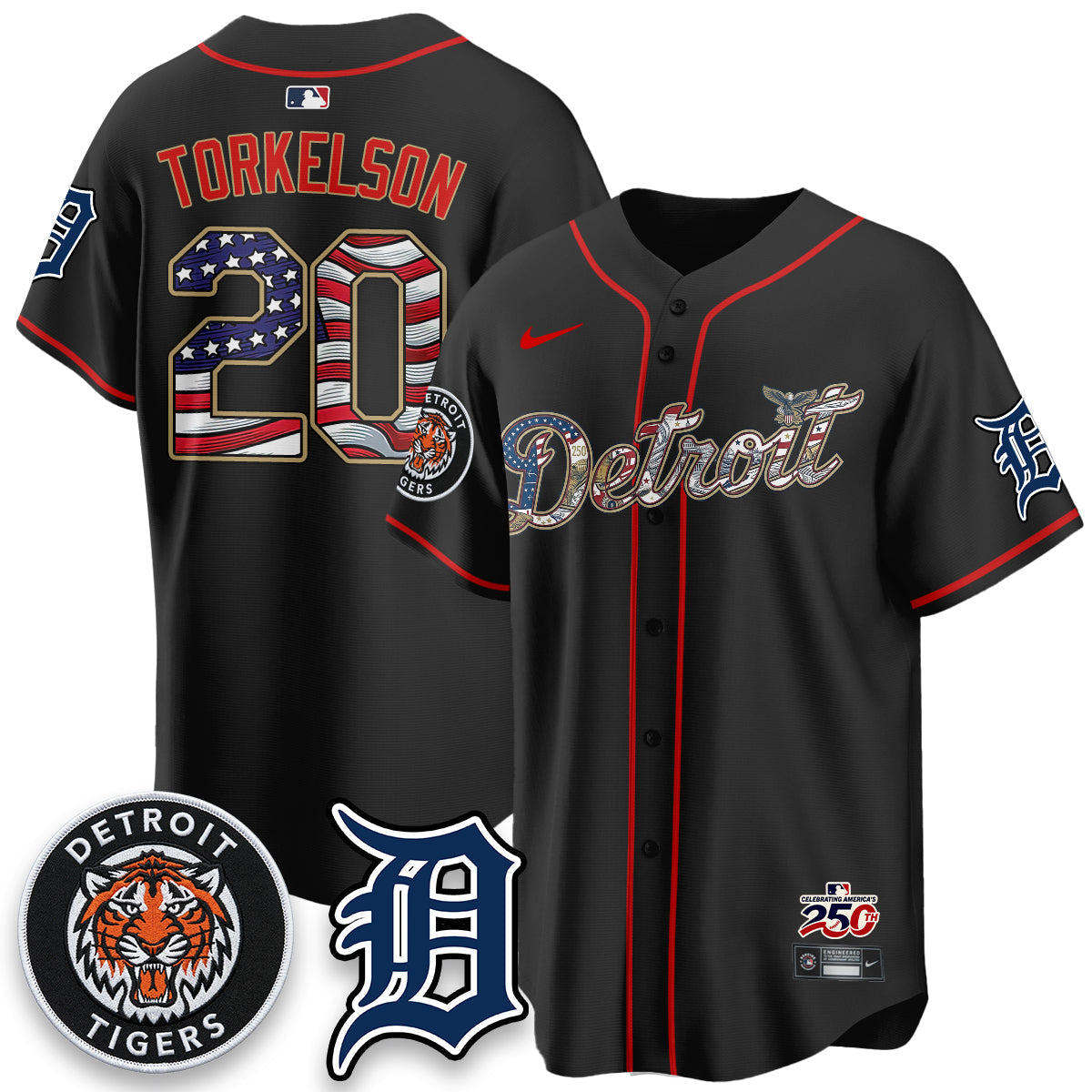 Detroit Tigers 2026 Independence Day USA Vapor Limited Jersey - Stitched