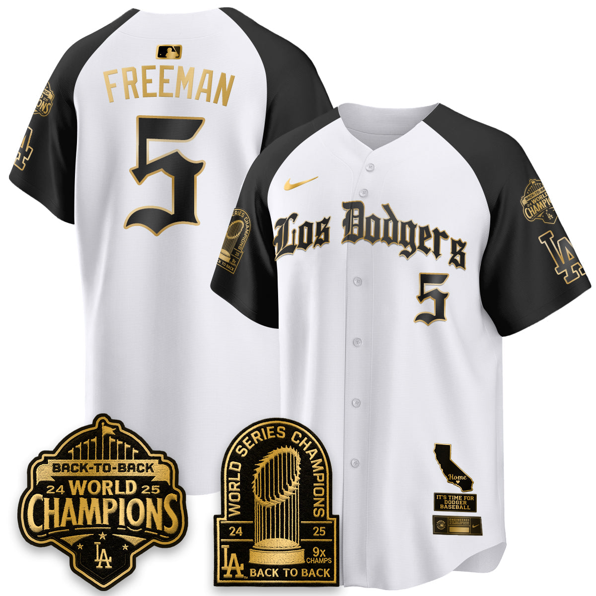 Los Angeles Dodgers World Series Champions Vapor Premier Limited Gothic Edition Jersey - Stitched-Cuztomshoes