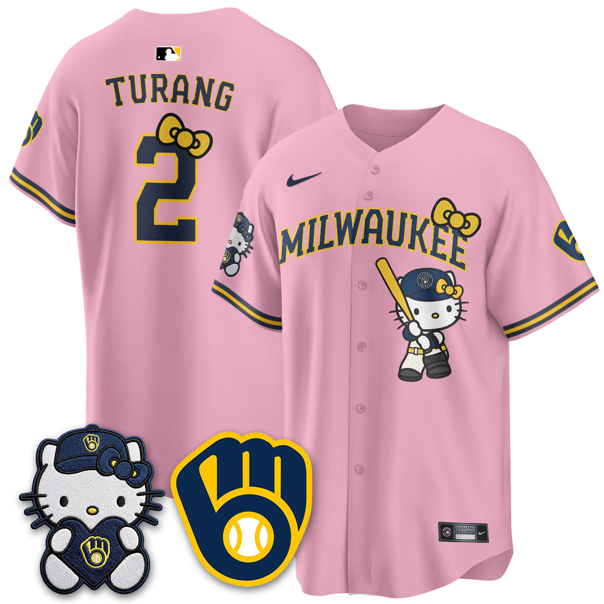 Milwaukee Brewers Meow KT Night Vapor Limited Jersey - Stitched-Cuztomshoes