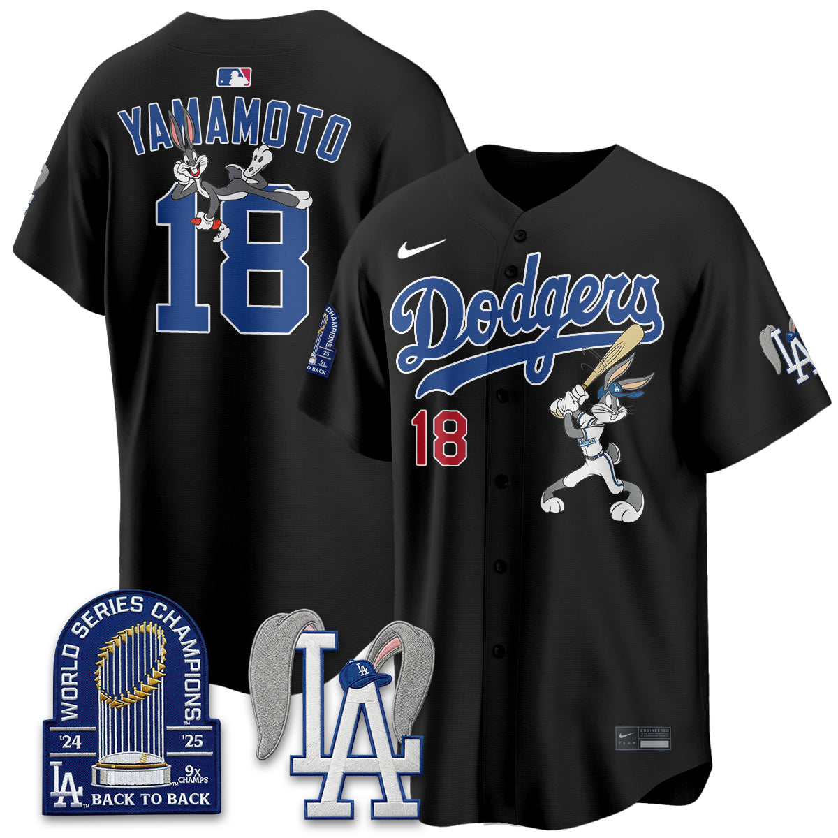 Los Angeles Dodgers Bunny Edition Vapor Jersey - Stitched-Cuztomshoes