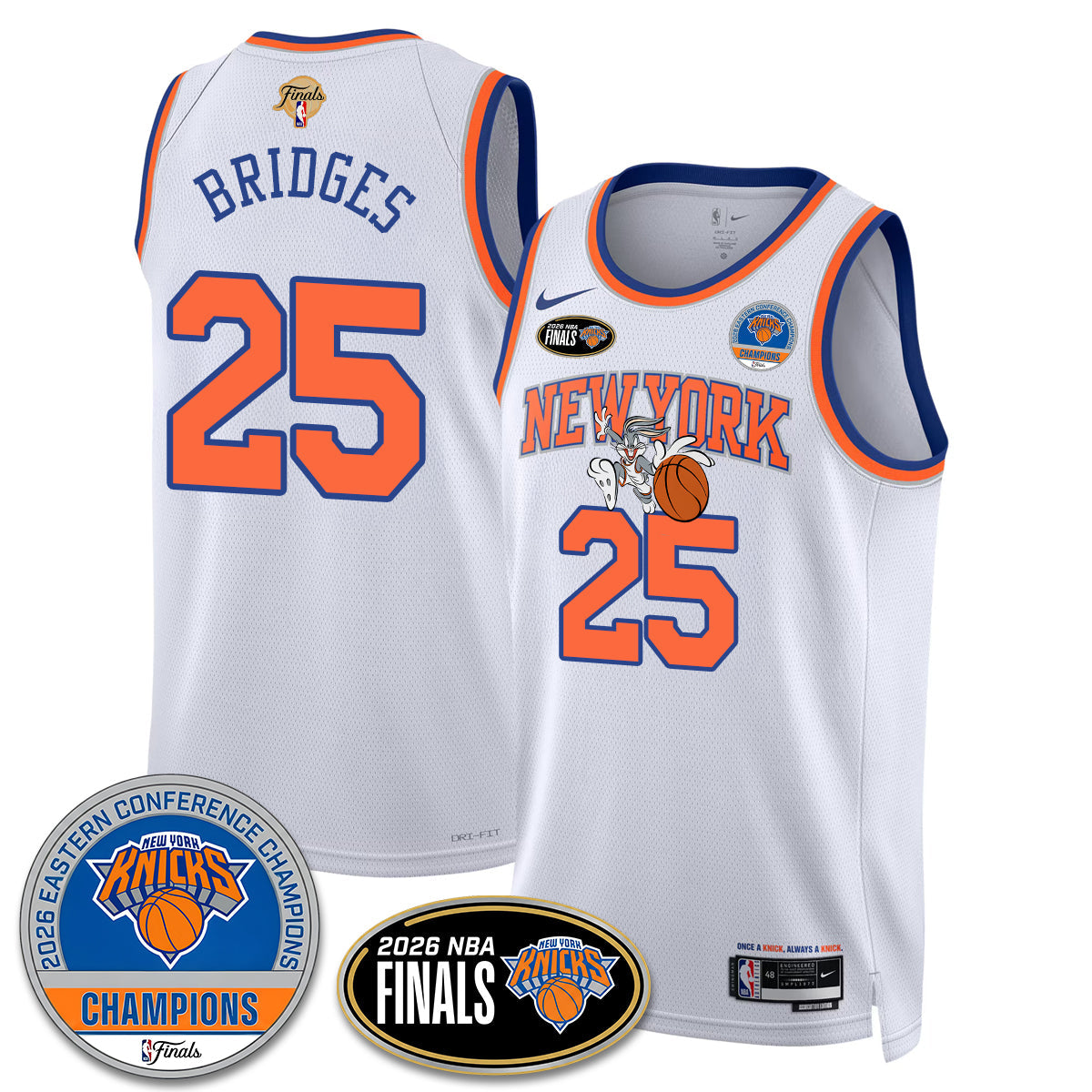 New York Knicks 2026 Basketball Eastern Conference Champions x Bunny Vapor Jersey - Stitched-Cuztomshoes