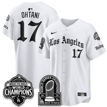 Los Angeles Dodgers WS Champions Back 2 Back Patch Vapor Premier Limited Gothic Edition Jersey - Stitched