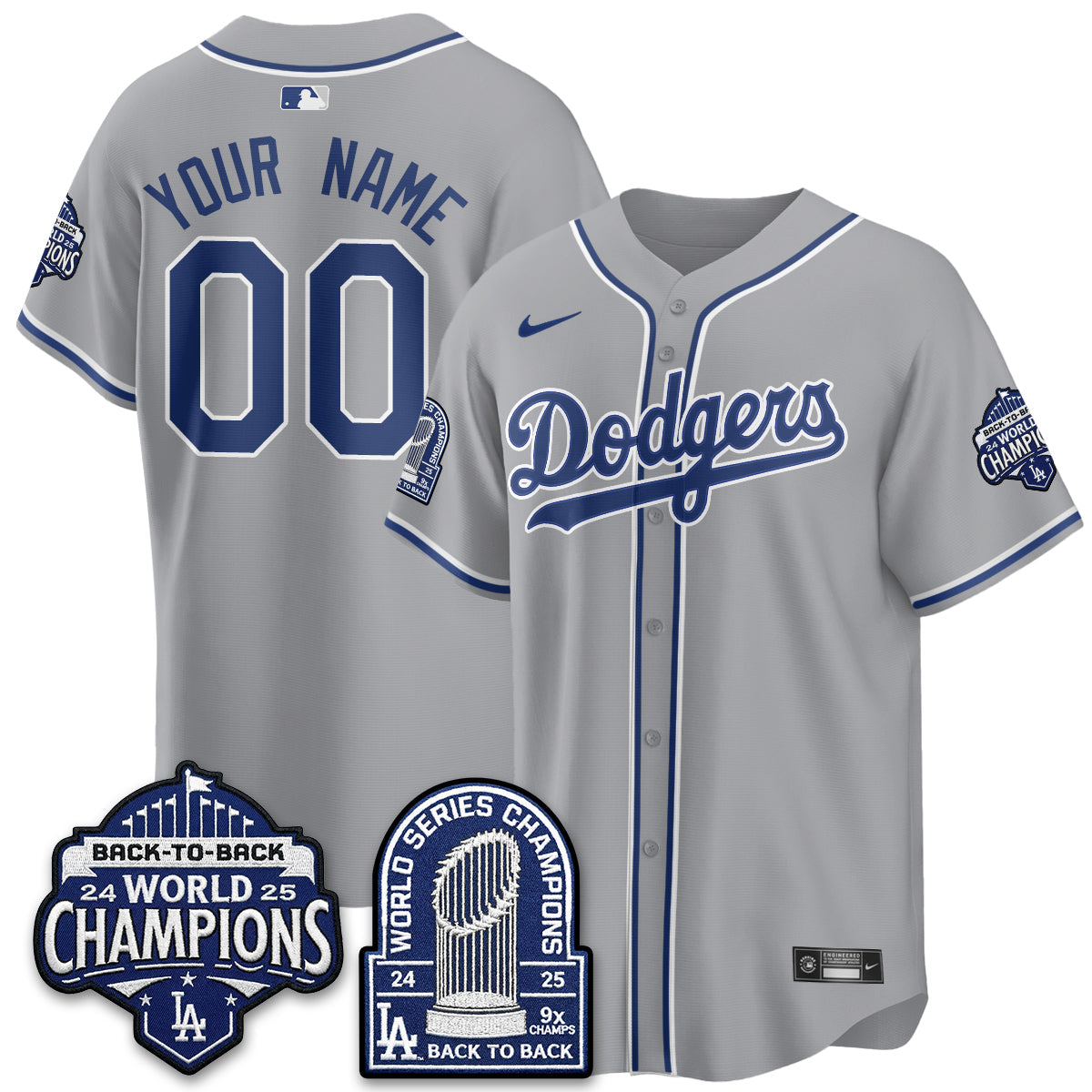 Los Angeles Dodgers 2026 Black Out Style Vapor Limited Custom Jersey - B2B Champs - Stitched-Cuztomshoes